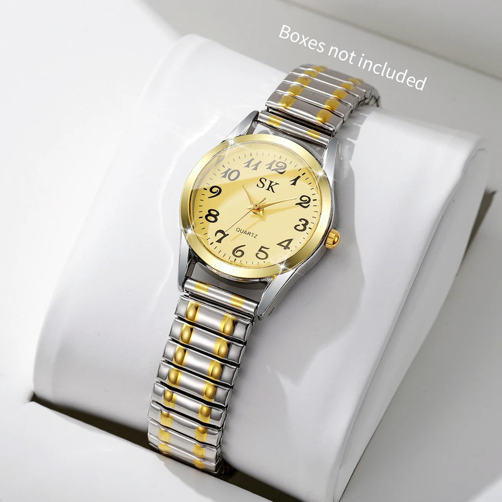 Elegant Small Dial Women Watches Fashion Elastic Strap Quartz Watch Reloj Mujer（Without Box）