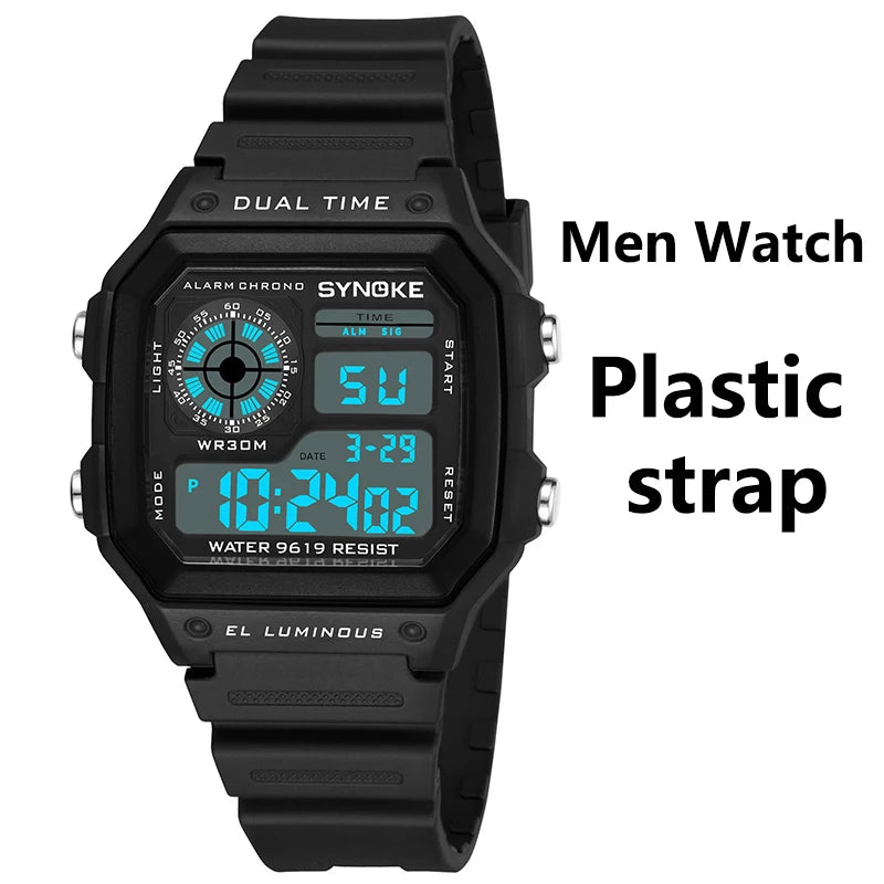 Business Men 50M Waterproof Stainless Steel Digital Wrist Watches Top Brand Luxury Mens Clock Relogio Masculino Wacth