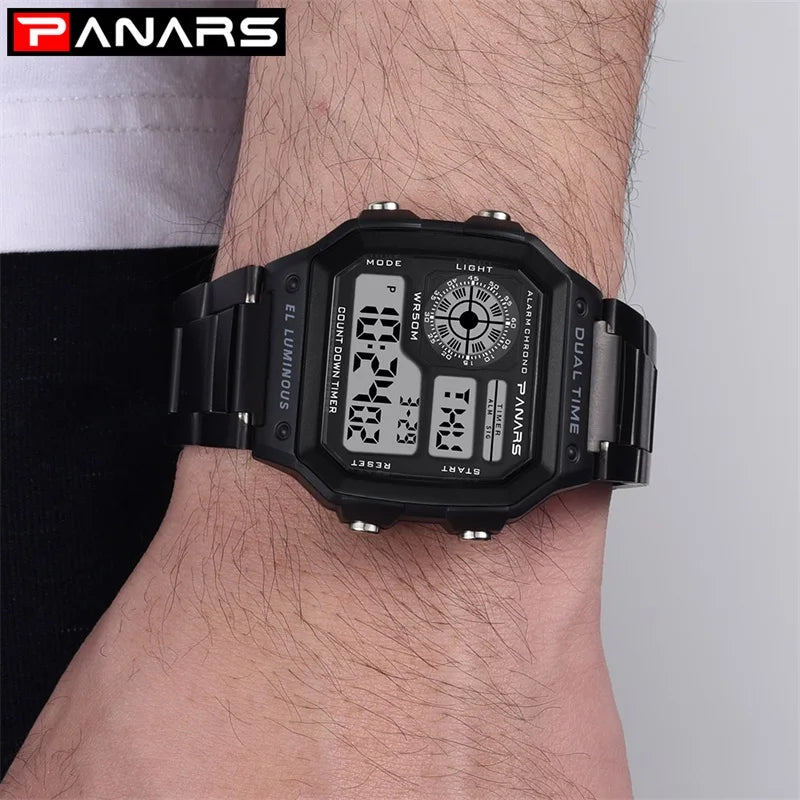 Business Men 50M Waterproof Stainless Steel Digital Wrist Watches Top Brand Luxury Mens Clock Relogio Masculino Wacth