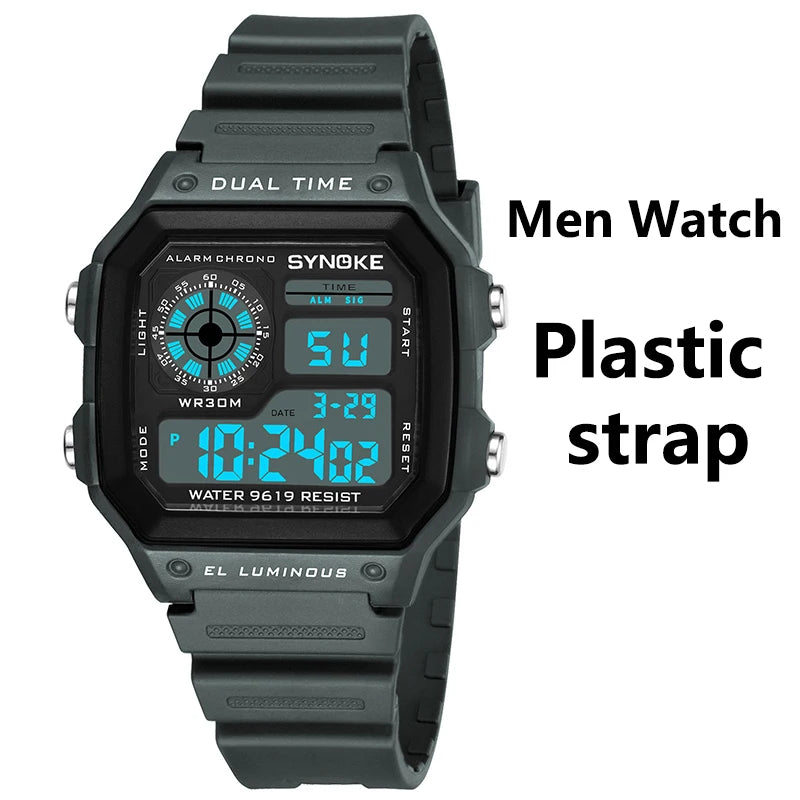 Business Men 50M Waterproof Stainless Steel Digital Wrist Watches Top Brand Luxury Mens Clock Relogio Masculino Wacth