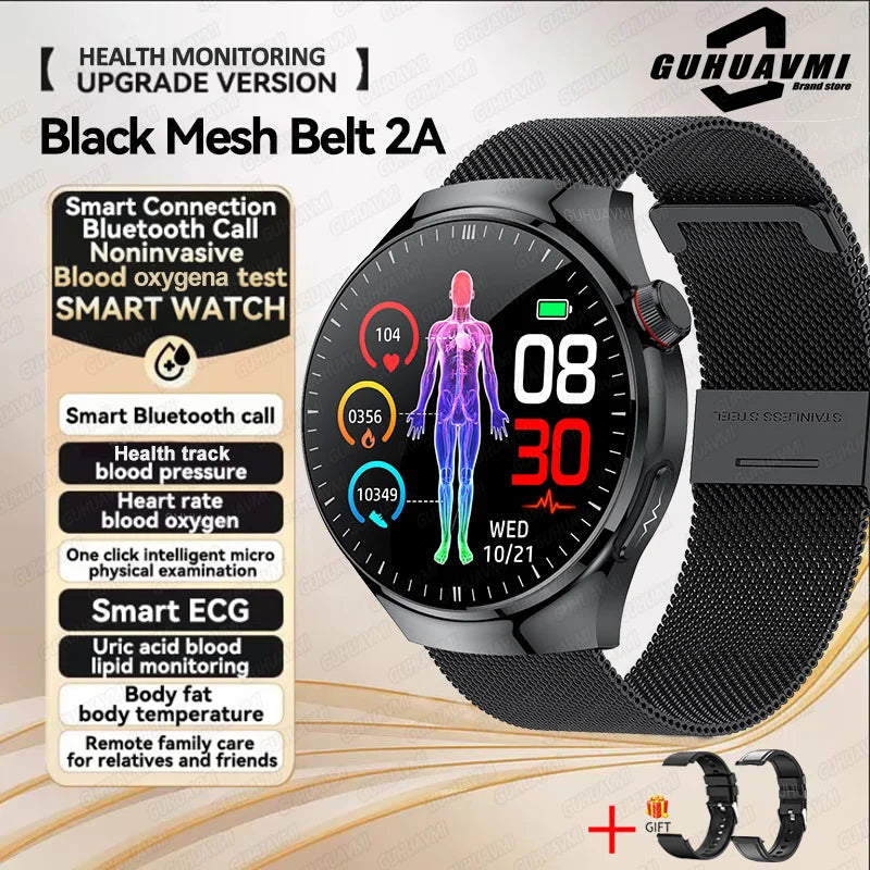 New Health Monitoring Smart Watch Physical Examination Health Wacth Blood Pressure ECG+PPG Sport Call Smartwatch for Android Ios