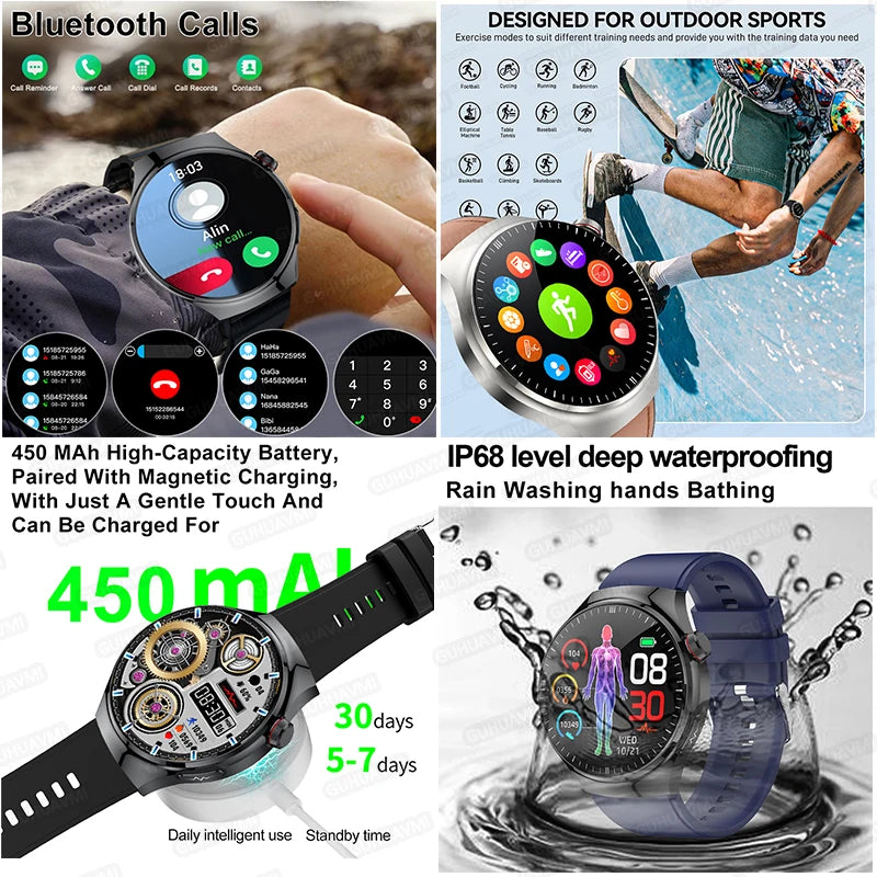New Health Monitoring Smart Watch Physical Examination Health Wacth Blood Pressure ECG+PPG Sport Call Smartwatch for Android Ios