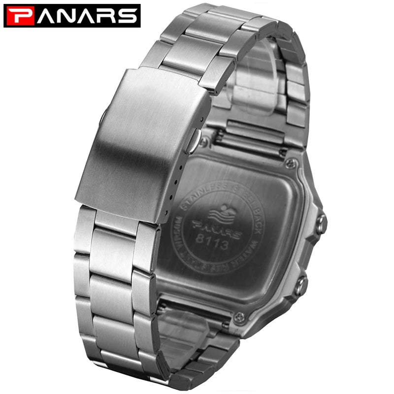Business Men 50M Waterproof Stainless Steel Digital Wrist Watches Top Brand Luxury Mens Clock Relogio Masculino Wacth